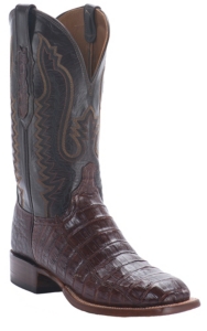 Lucchese® Cowboy Collection™ Men's Sienna Brown Croc Belly Exotic Square Toe Boots
