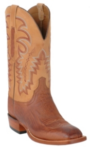 Lucchese® Cowboy Collection™ Men's Brown Smooth Ostrich Exotic Square Toe Boots