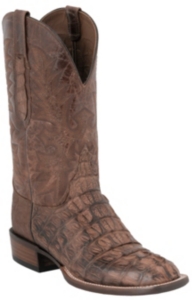 Lucchese® Cowboy Collection™ Men's Brown Caiman Exotic Square Toe Boots