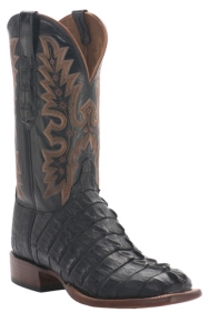 Lucchese® Cowboy Collection™ Men's Black Giant Croc Tail Exotic Square Toe Boot