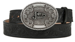 Justin® Mens Black Trophy Tool Western Belt LGN242BK