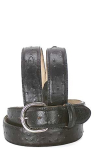 Silver Creek® Men's Black Ostrich Print Belt