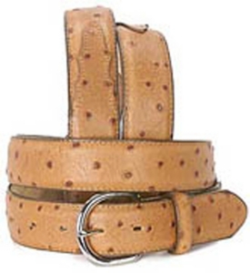Silver Creek® Peanut Brittle Ostrich Print Belt- Sizes: 48