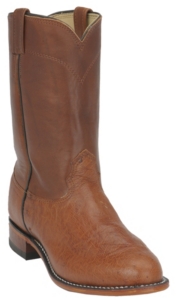 Larry Mahan® Men's Peanut Brittle Brown Smooth Ostrich Exotic Roper Western Boot