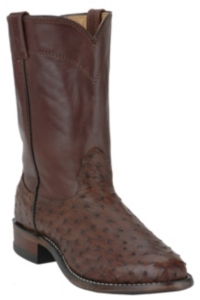 Larry Mahan® Men's Kango Tobacco Brown Full Quill Ostrich Exotic Roper Boot