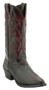Larry Mahan® Men's Black Cherry Ostrich Leg R-Toe Western Boots