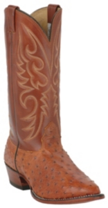 Larry Mahan® Men's Peanut Brittle Brown Full Quill Ostrich Exotic Western Boots