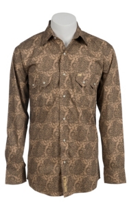 Larry Mahan Mens L/S Western Paisley Snap Shirt LM1310204