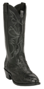 Larry Mahan® Men's Black Python Snake Exotic Western Boots