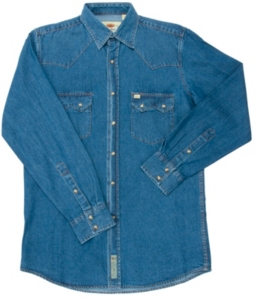 Larry Mahan Mens L/S Western Snap Shirt LMDENIMX