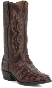 Larry Mahan® Men's Kango Tobacco R-Toe Gator Tail Exotic Western Boots