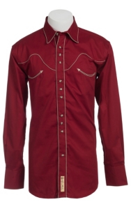 Larry Mahan® L/S Red & Khaki Retro Western Shirt LMX7770402