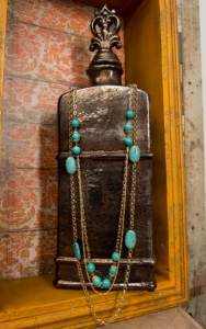 Pannee® Gold with Turquoise Beads Multi Strand Long Necklace