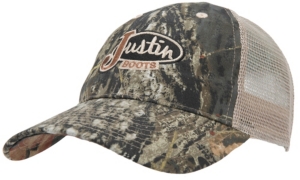 Justin Boots® Mossy Oak Camo with Tan Mesh Back Logo Cap
