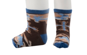 Justin® Boy's Little Cowpokes Blue and Brown 3-Pack Assorted Socks