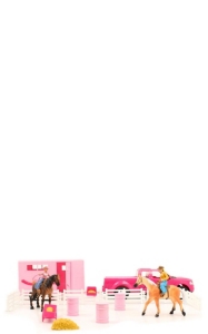 M&F Western Products® Bigtime Rodeo™ Pink Truck, Trailer and Horses Toy Set