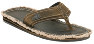 Justin® Bent Rail™ Men's Distressed Brown w/ Frayed Sole Leather Flip Flops by M&F®