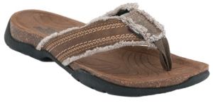 Justin® Bent Rail™ Men's Brown Strap w/ Frayed Canvas Trim Leather Flip Flop by M&F®
