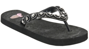 Justin® Olivia™ Kids Black with Clear Jewels Flip-Flop by M&F®