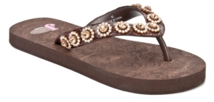 Justin® Olivia™ Kids Brown with Amber Jewels Flip-Flop by M&F®