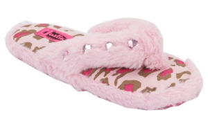 Justin® Women's Pink & Camo Plush Flip Flop Style Slippers by M&F®