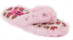 Justin® Kid's Pink & Camo Plush Flip Flop Style Slippers by M&F®