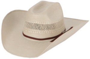 M&F® 10X Shantung Tan & Ivory Two-Tone Straw Cowboy Hat