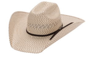 Tony Lama® Taupe Zig Zag Two Tone Vent Shantung Straw Cowboy Hat