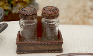 M&F Western Products® God Bless Our Home Kneeling Cowboy Salt and Pepper Shakers
