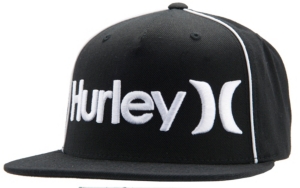 Hurley® Black Only Corp with White Logo Flex Fit Snapback Cap
