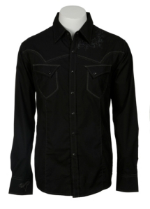 Indigo Star Mens L/S Western Snap Shirt MIFL1608BK
