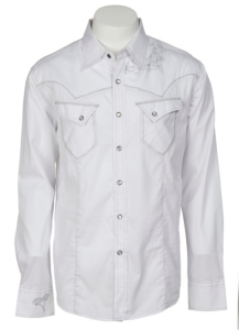 Indigo Star Mens L/S Western Snap Shirt MIFL1608WH