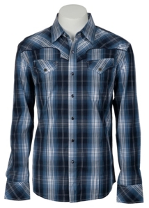 Indigo Star Mens L/S Western Snap Shirt MIFL1609NV