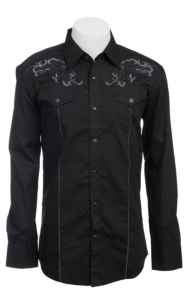Indigo Star Mens L/S Western Snap Shirt MIFL614CVBK