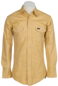 Wrangler® Tan Twill Long Sleeve Snap Workshirt