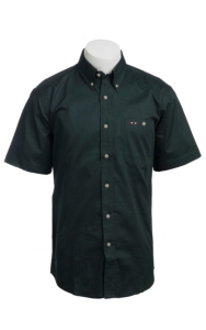 Larro™ S/S Mens Solid Hunter Green Shirt MSSL901HU