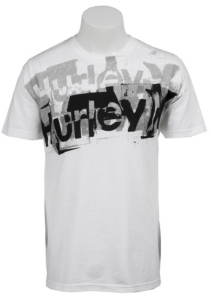 Hurley® White Level w/ Grey & Black Logo Premium Fit Short Sleeve Tee