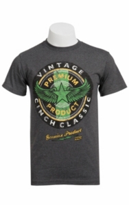 Cinch® Mens Grey Vintage Cinch Classic Circle Logo Short Sleeve Tee