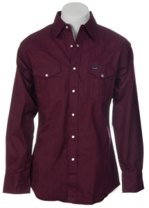 Wrangler® Burgundy Twill Long Sleeve Workshirt