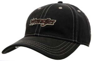 Wrangler® Black with White Stitching Patch Logo Cap