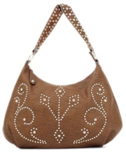 M&F® Nocona™ Ladies Brown with Studs and Rhinestones Zip Top Handbag