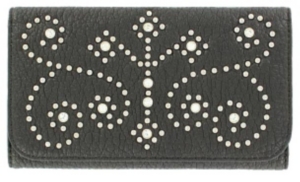 M&F® Nocona™ Ladies Black Studded Cross and Scroll Flap Wallet