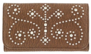 M&F® Nocona™ Ladies Brown Studded Cross and Scroll Flap Wallet