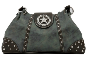 Nocona® Blue Faux Leather w/ Star Concho & Rhinestones Handbag