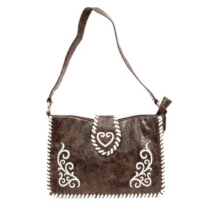 Nocona®  Brown Faux Leather w/ Scroll Design Purse