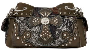 Nocona® Mossy Oak Camo w/ Cross & Rhinestones Multi Pocket Handbag