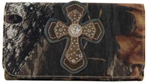 Nocona® Mossy Oak Camo w/ Cross & Rhinestones Wallet