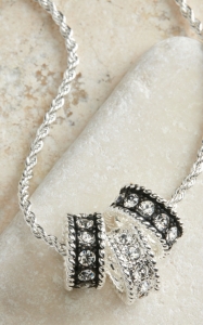 Montana Silversmiths® Silver with Black Crystal Shine Necklace