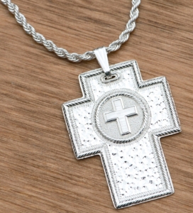 Montana Silversmiths® Silver Hammered Cross Necklace