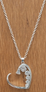 Montana Silversmiths® Silver Horseshoe Nail Heart with Crystals Necklace